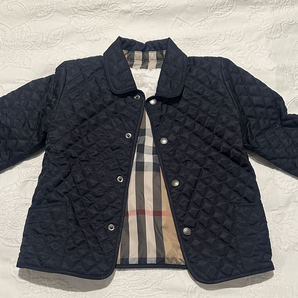 Burberry Blue Quilted Kids Puffer Jacket